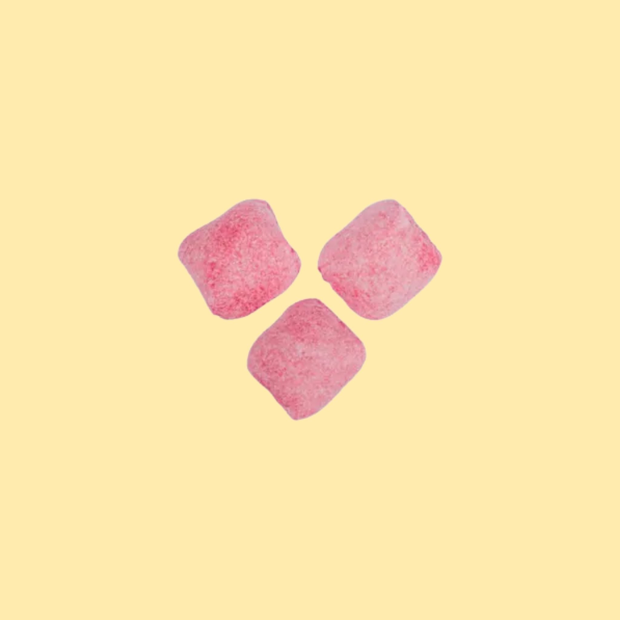 Close up Grahn Strawberry Chunks Swedish Pick and Mix Candy