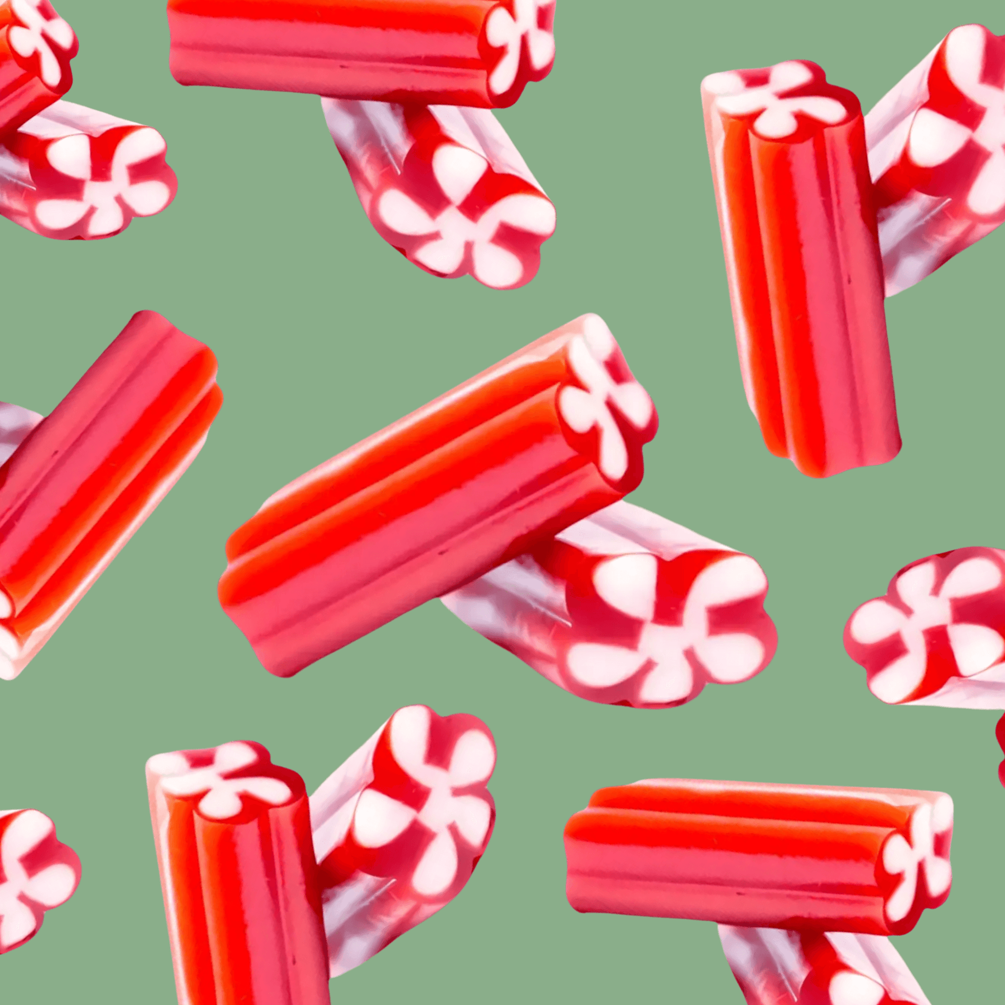 Flat Lay Vidal Pistol's Strawberry Swedish Pick and Mix Candy