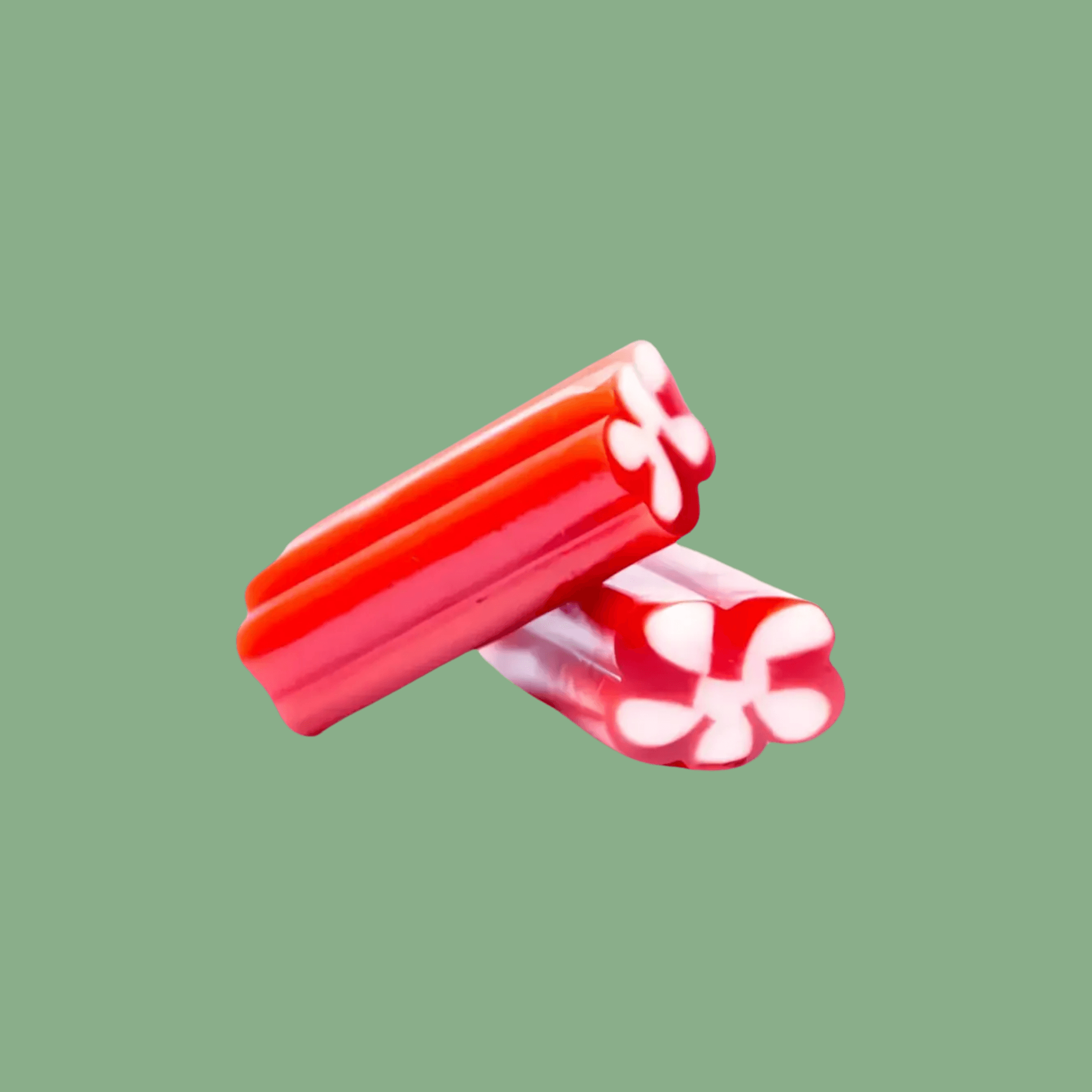 Close up Vidal Pistol's Strawberry Swedish Pick and Mix Candy