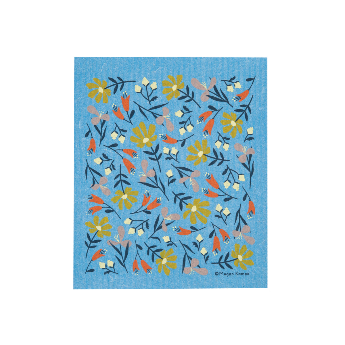 Swedish Dishcloth - MK Mayflowers Blue