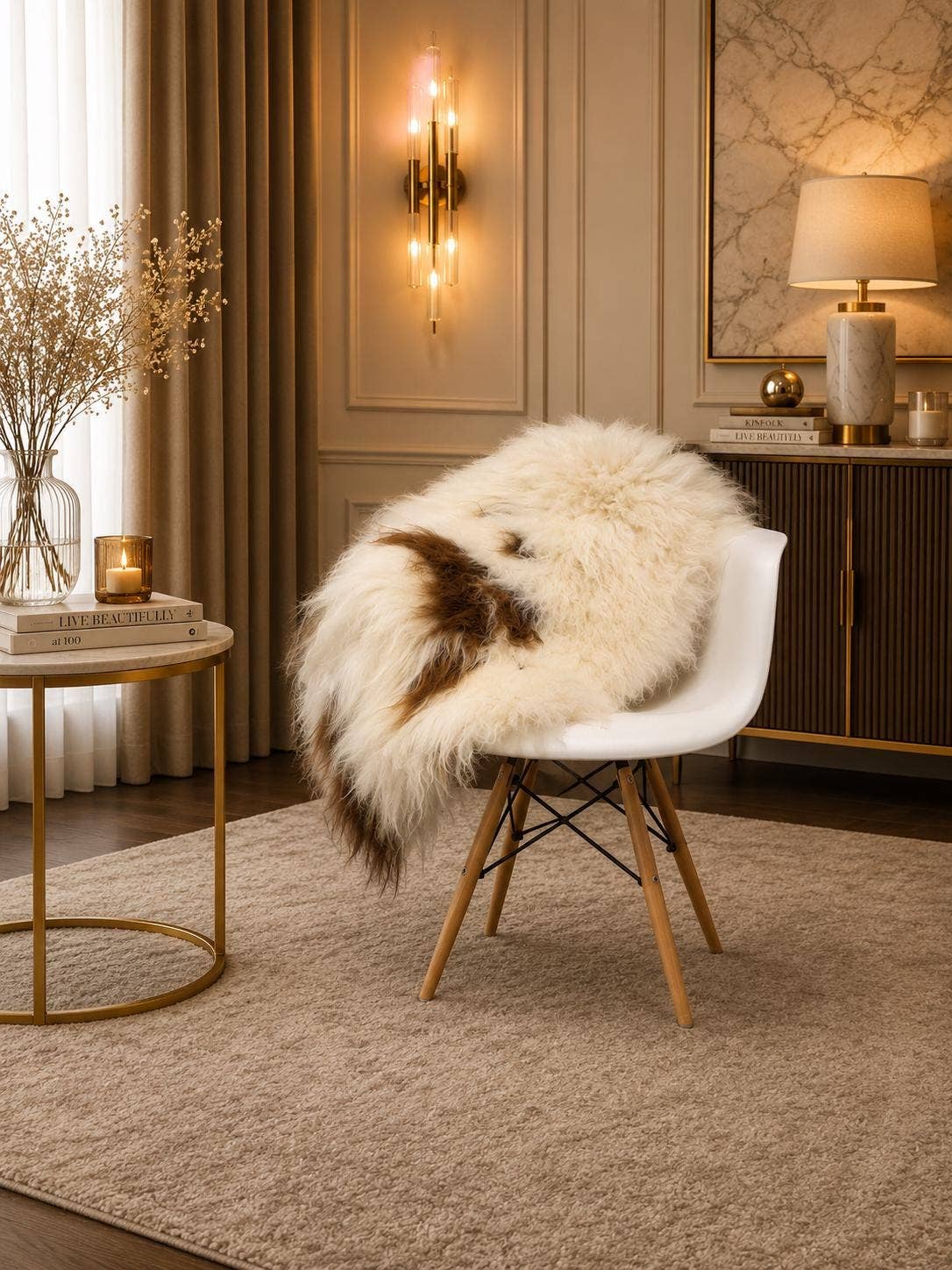 Icelandic Sheepskin Wool Fur Rug & Scandinavian De #3