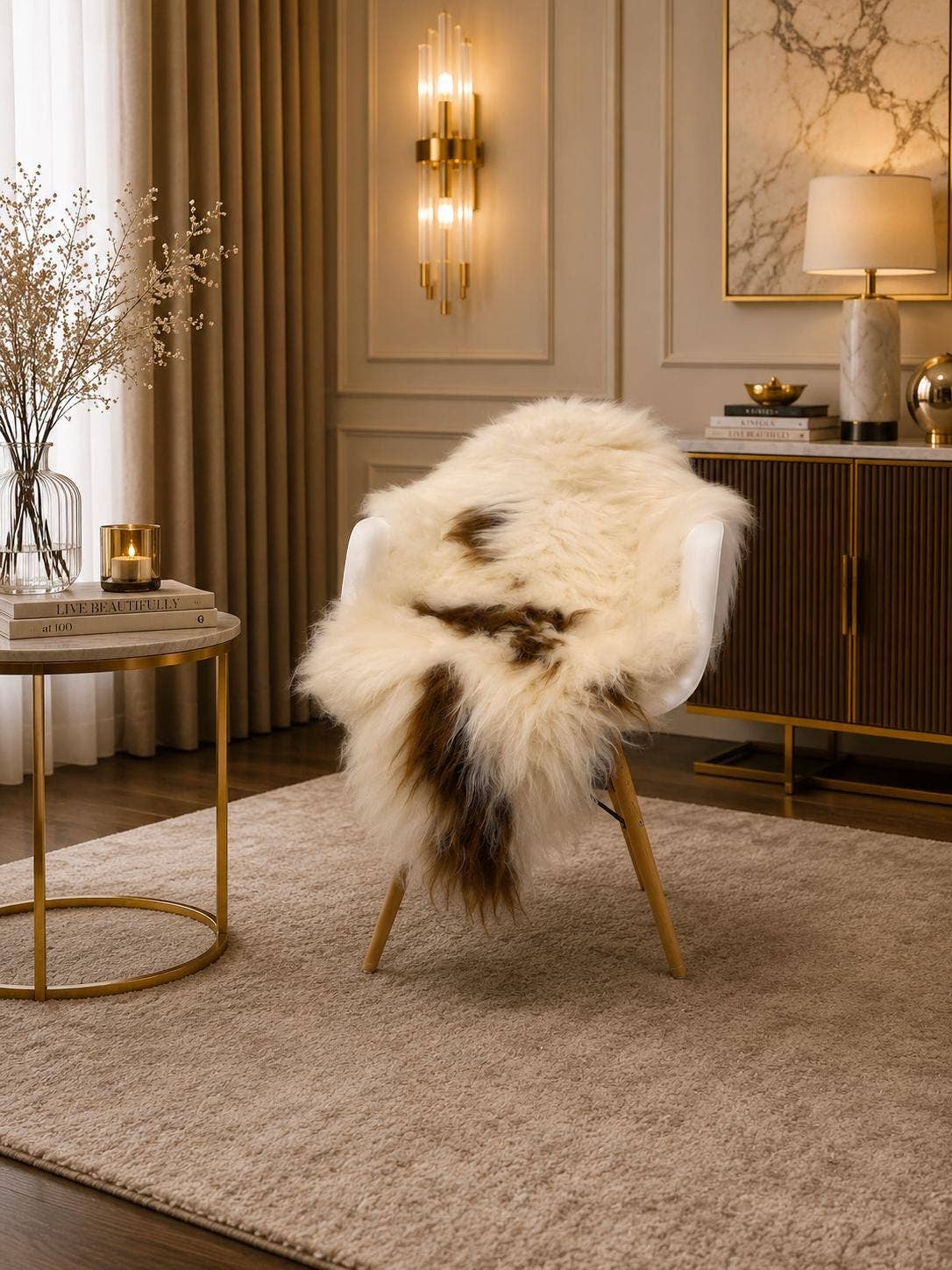 Icelandic Sheepskin Wool Fur Rug & Scandinavian De #3