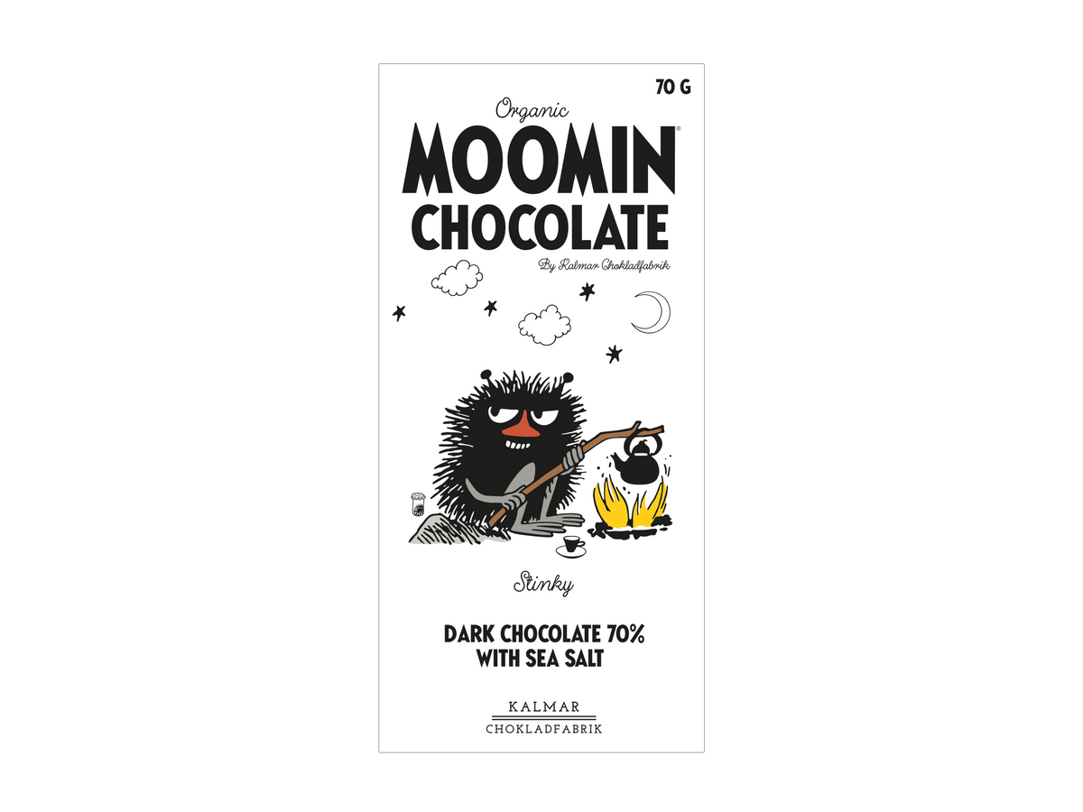 Organic Moomin Chocolate Stinky – Dark chocolate 70% with sea salt