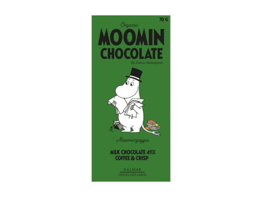 Organic Moomin Chocolate Moominpappa – Milk chocolate 41% with coffee and crunchy caramel