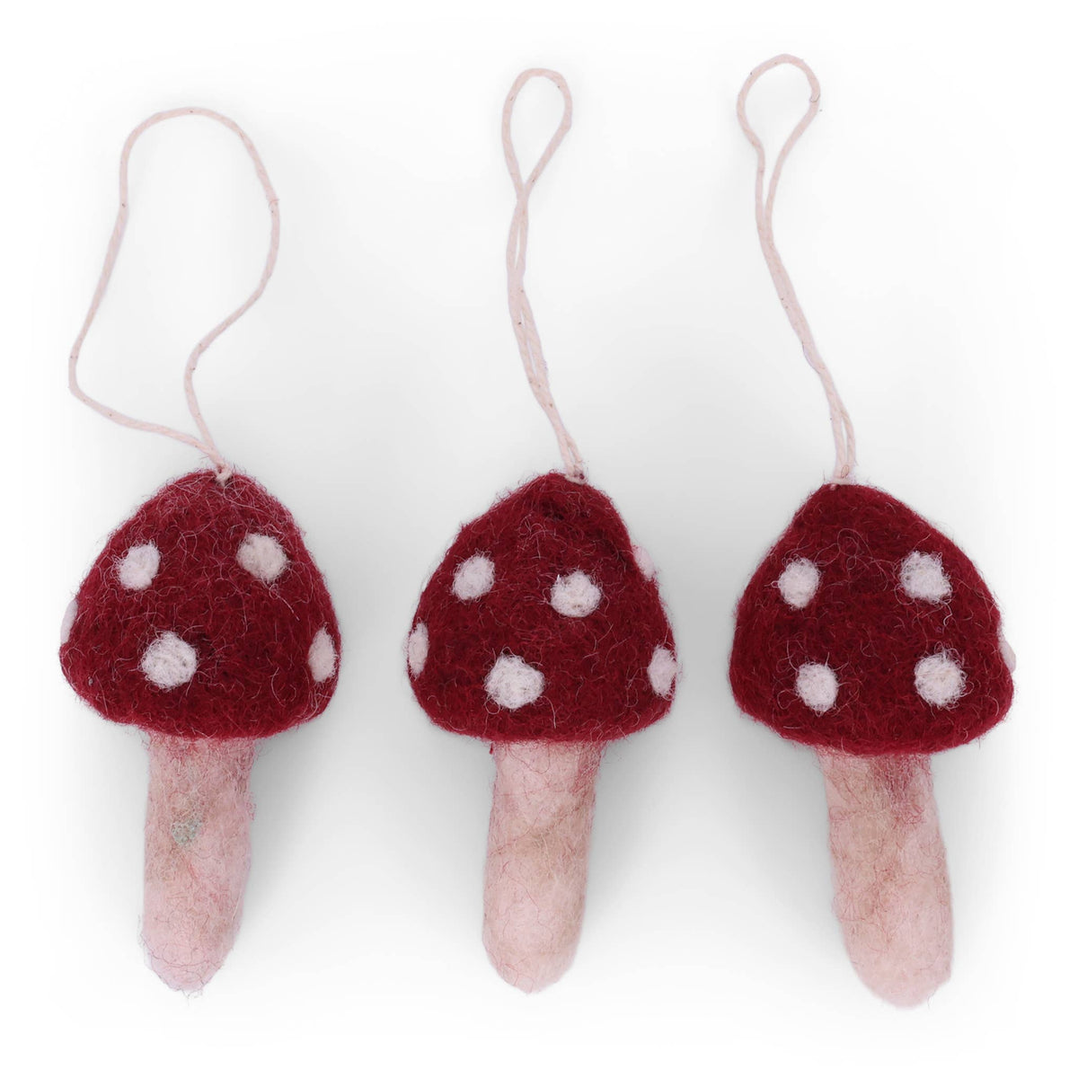 Natural Mushrooms Red - Set of 3