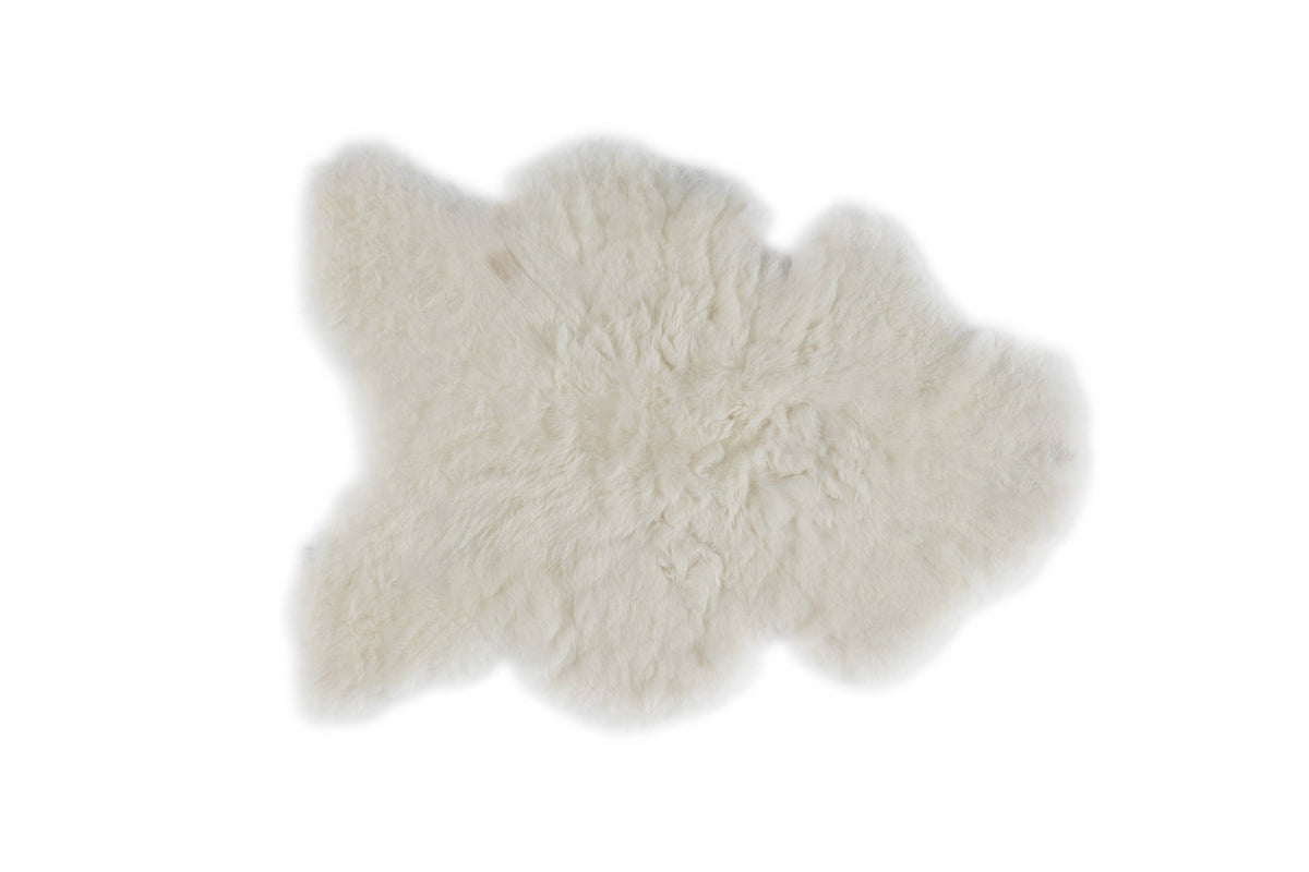 Icelandic Shorn Wool Sheepskin Pelts: Natural White
