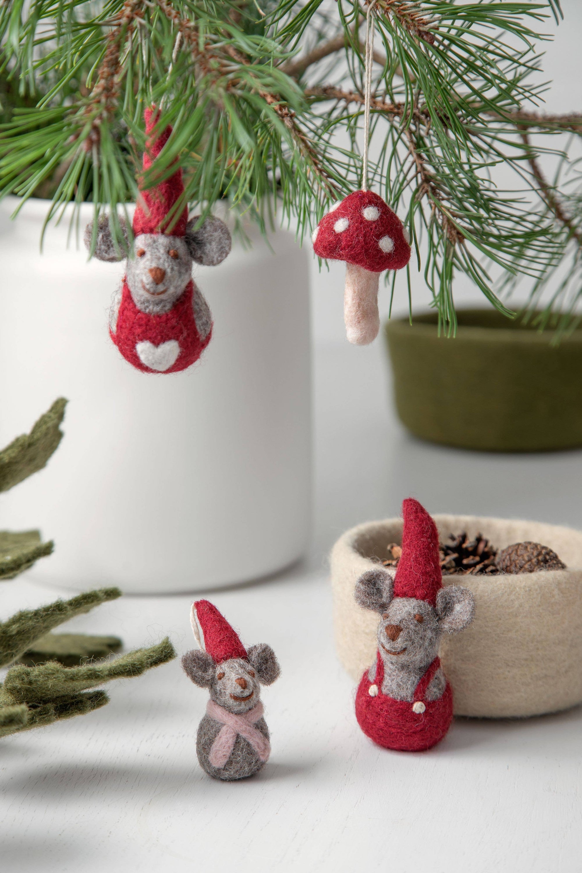 Natural Mushrooms Red - Set of 3