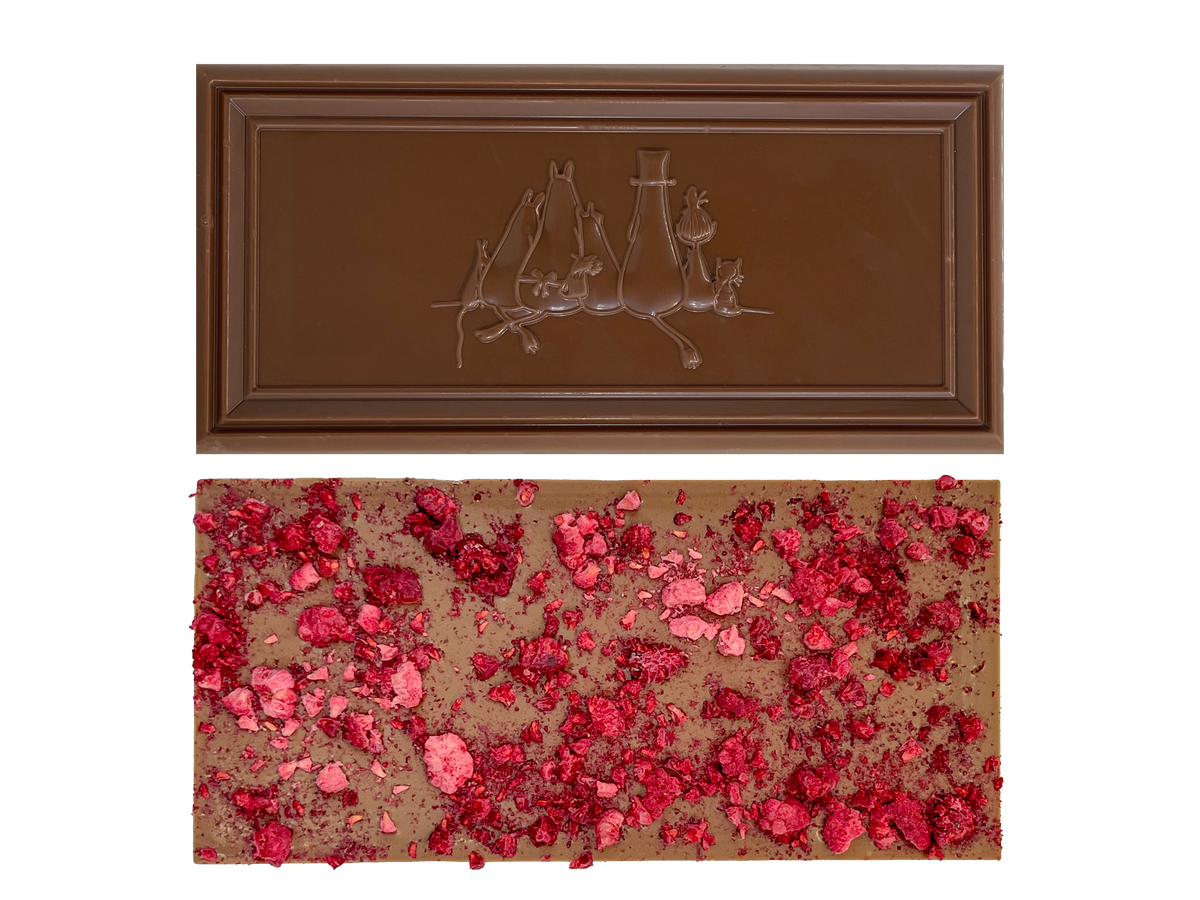 Organic Moomin Chocolate Little My – Milk chocolate 41% with raspberries