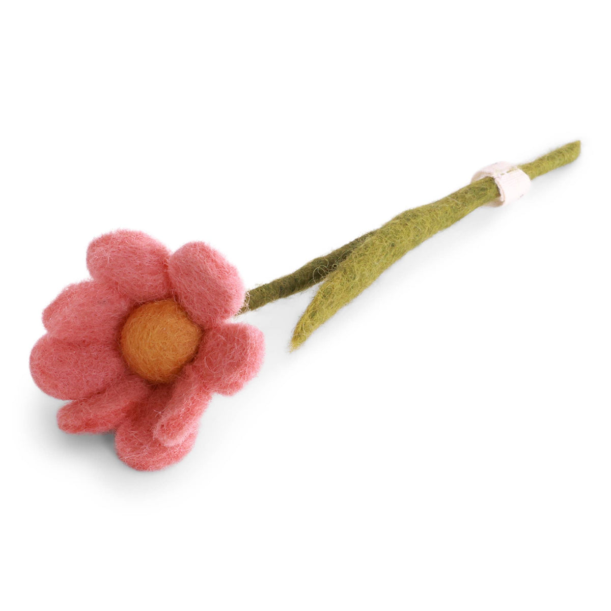 Small Anemone w/Leaf - Dusty Red