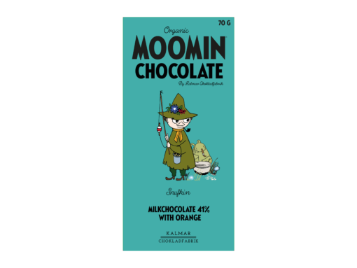 Organic Moomin Chocolate Snufkin – Milk chocolate 41% with orange flavor