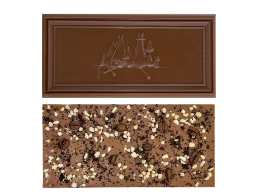 Organic Moomin Chocolate Moominpappa – Milk chocolate 41% with coffee and crunchy caramel