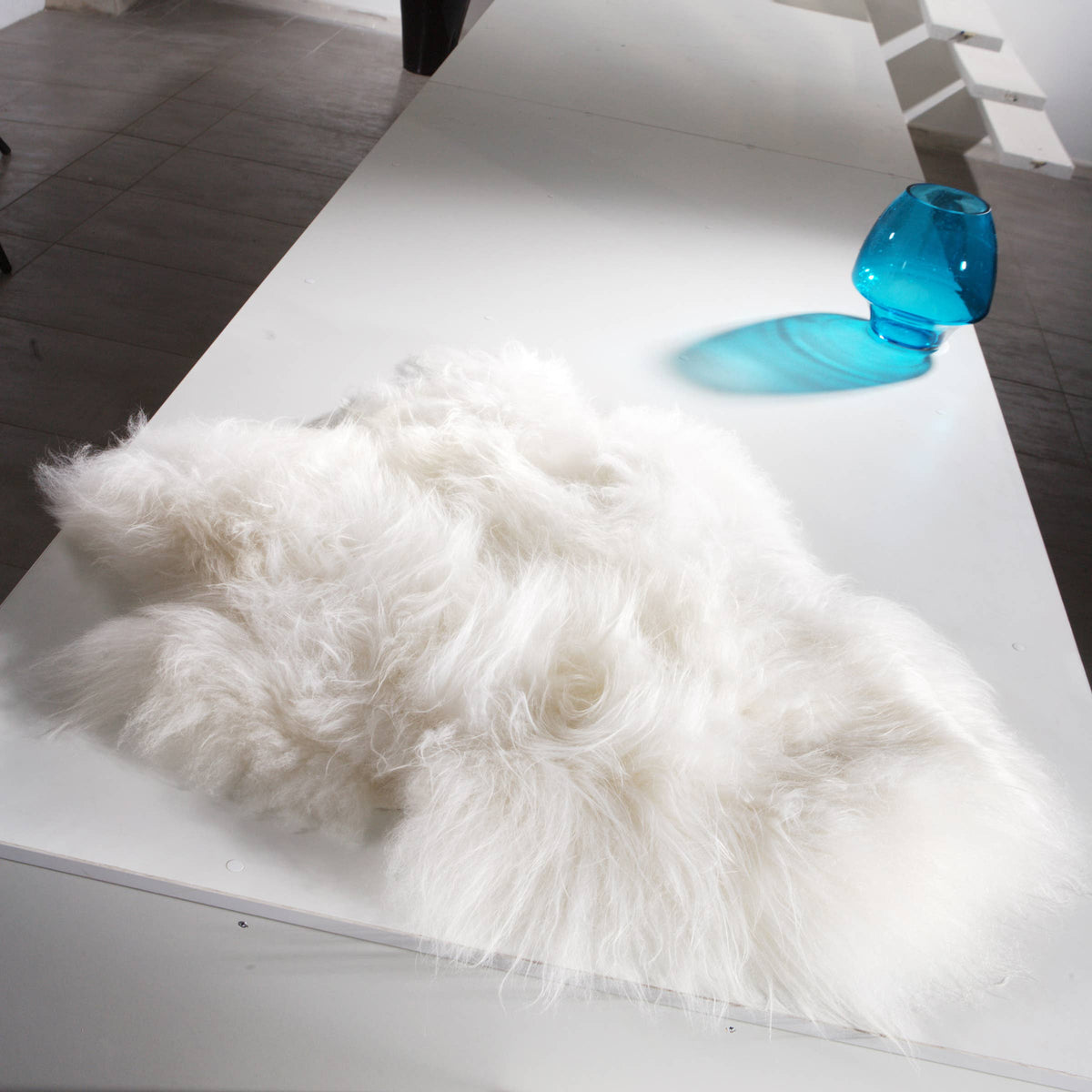 Icelandic Long Wool Sheepskin Rugs: Off-White
