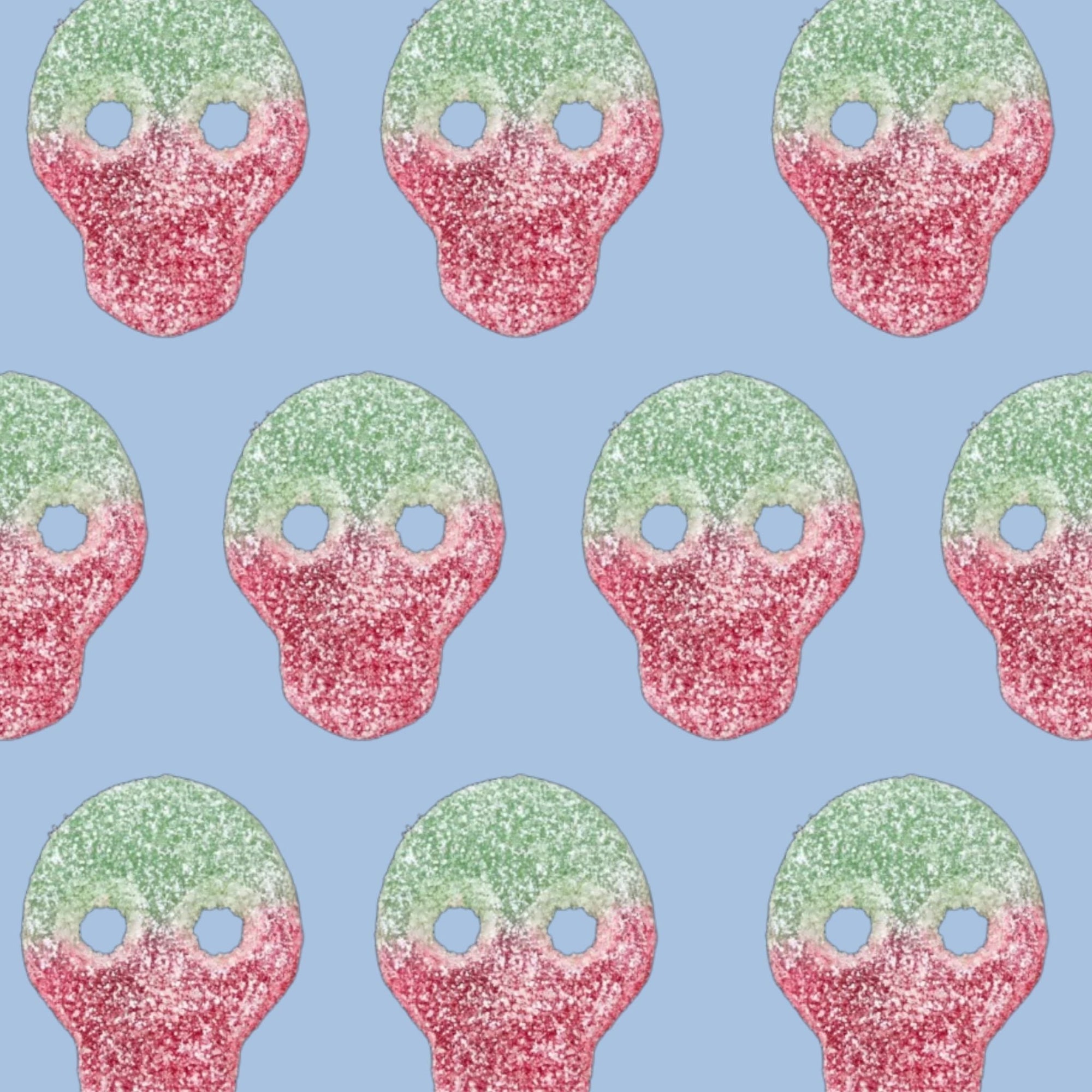 Flat Lay Nordicbangers Veggie Sour Melonskull Swedish Pick and Mix Candy