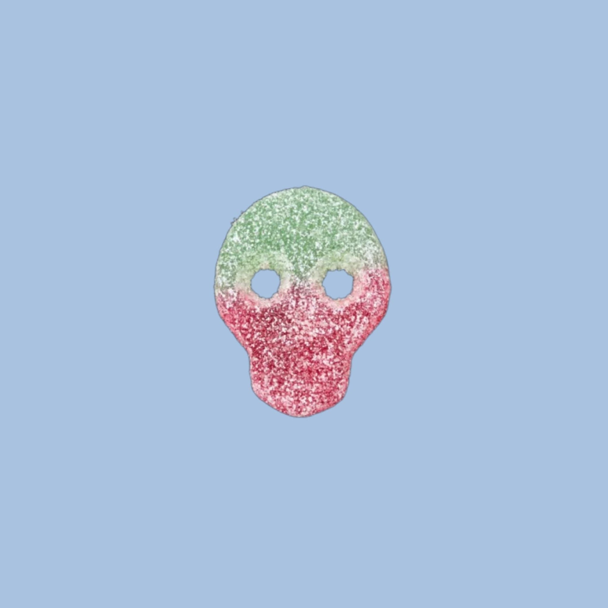Close up Nordicbangers Veggie Sour Melonskull Swedish Pick and Mix Candy