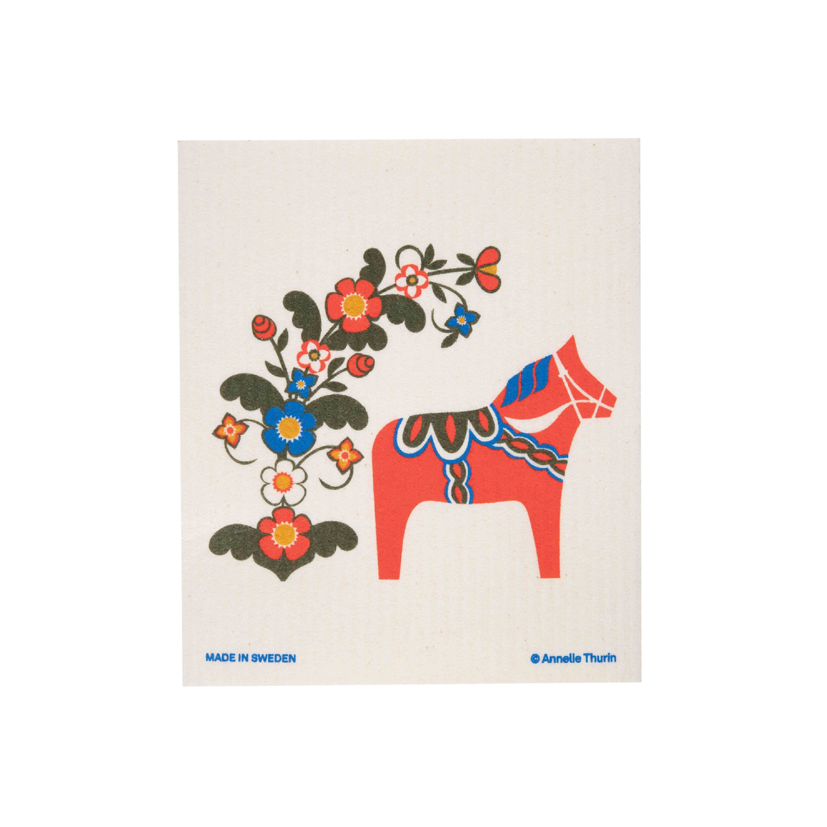 Swedish Dishcloth - AT Dala Horse