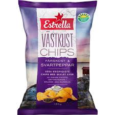 Västkustchips Färskost & Svartpeppar (Cream Cheese & Black Pepper)