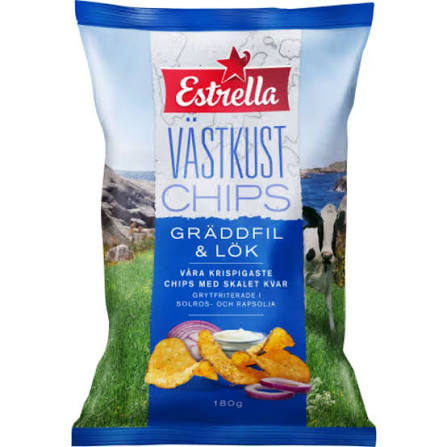 Västkustchips Gräddfil & Lök (Sour Cream & Onion)