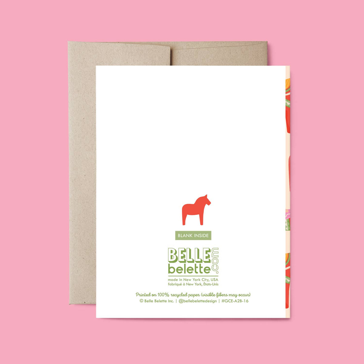 Swedish Dala Horse Pattern Blank Everyday Card