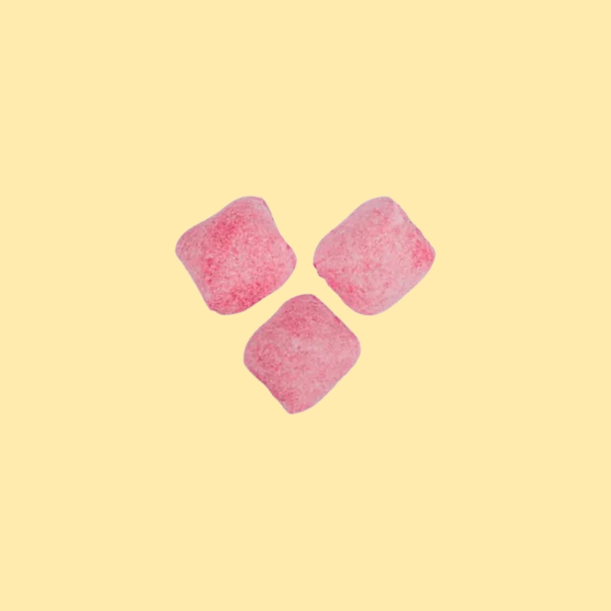 Close up Grahn Strawberry Chunks Swedish Pick and Mix Candy