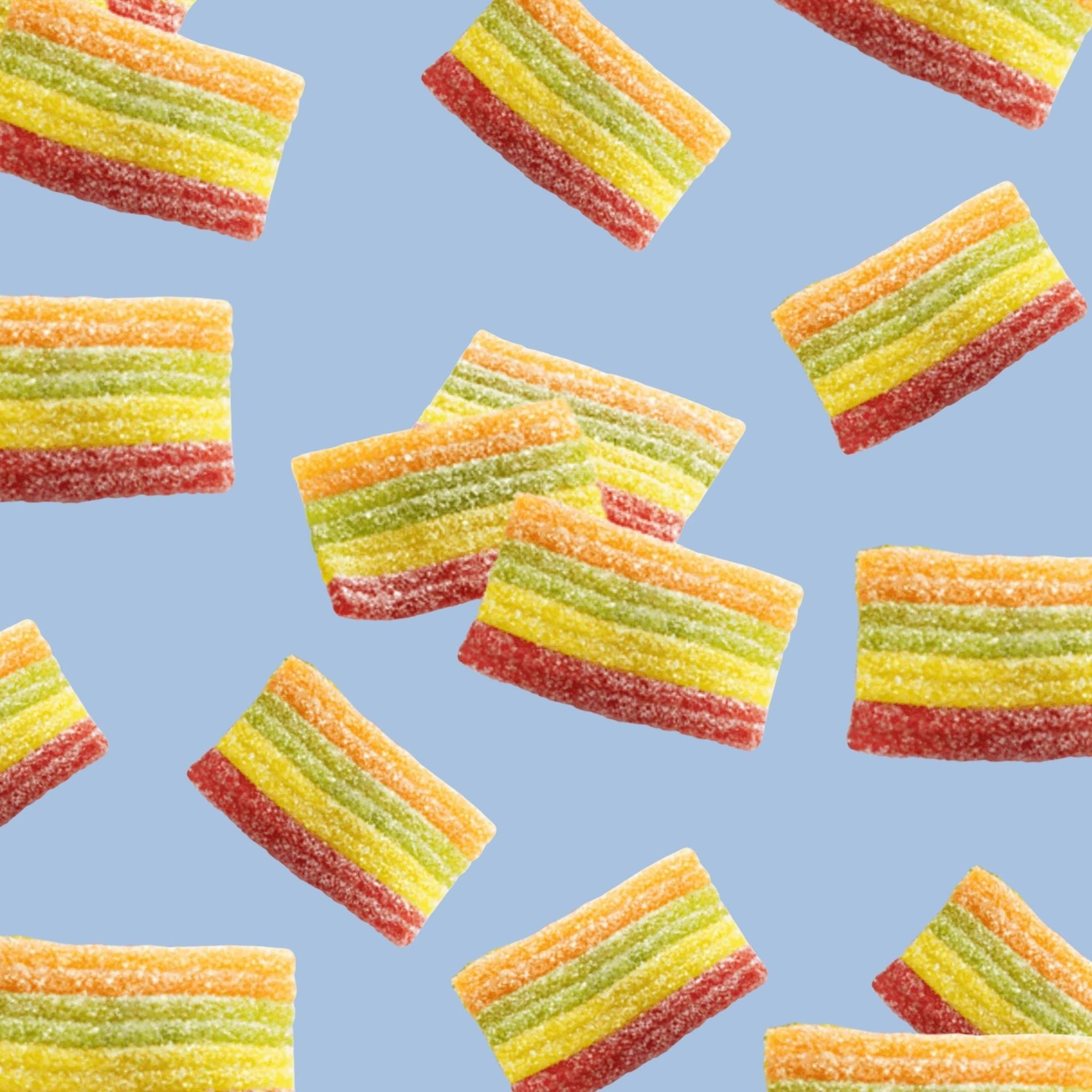 Flat Lay Haribo Miami Sour Swedish Pick and Mix Candy