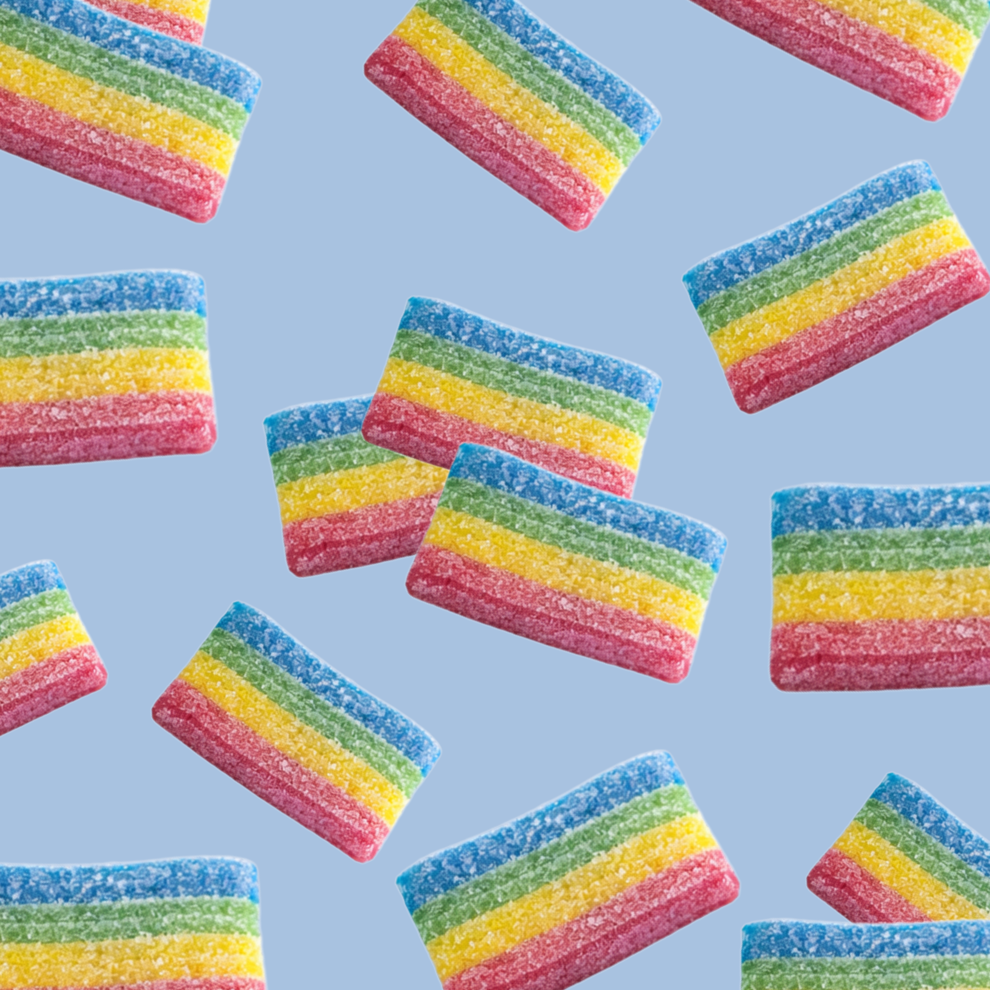 Jellioo rainbow sour belts pattern