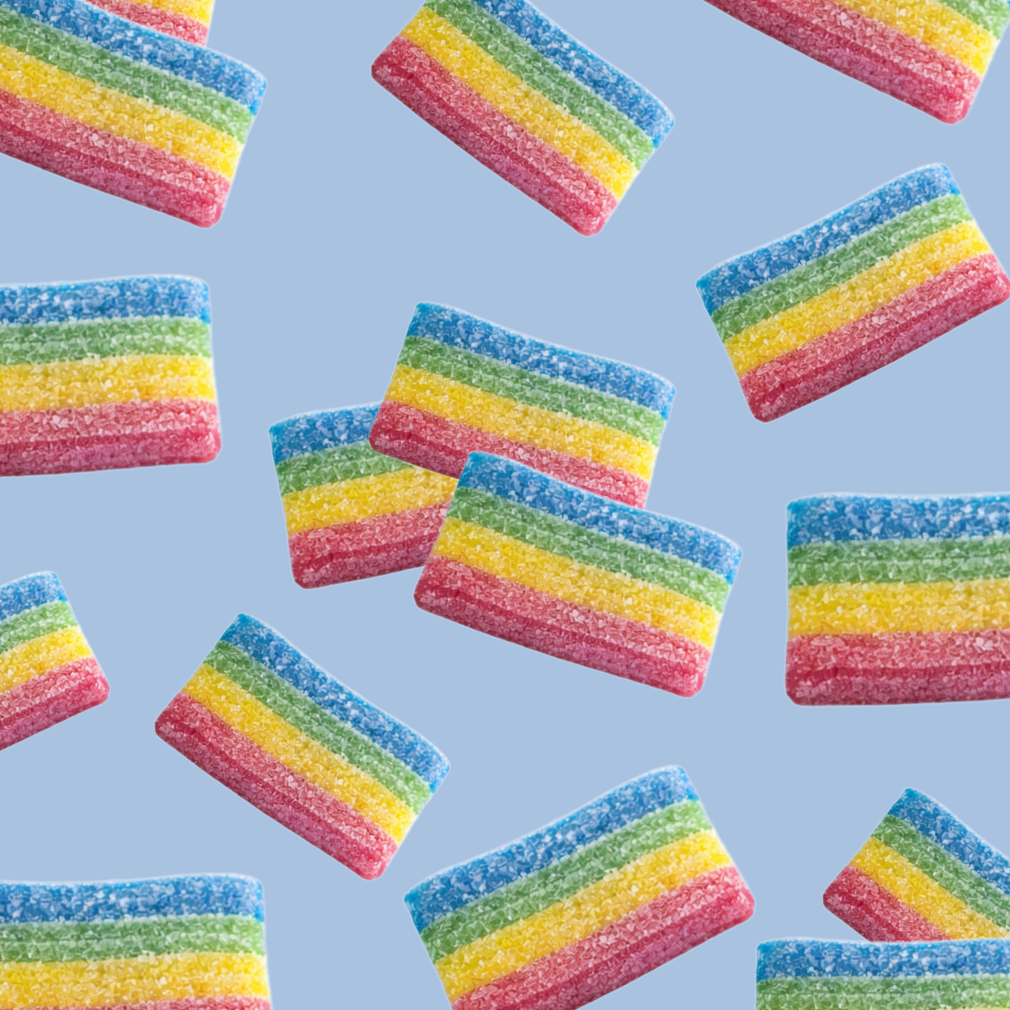 Jellioo rainbow sour belts pattern
