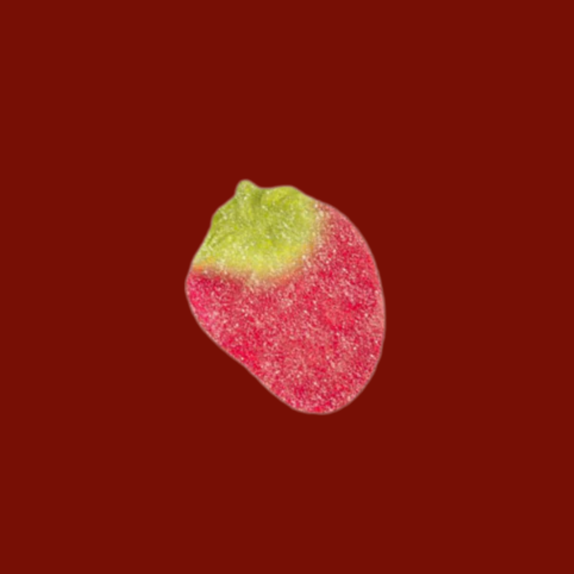 Gumdrop with red and green colors on a red background