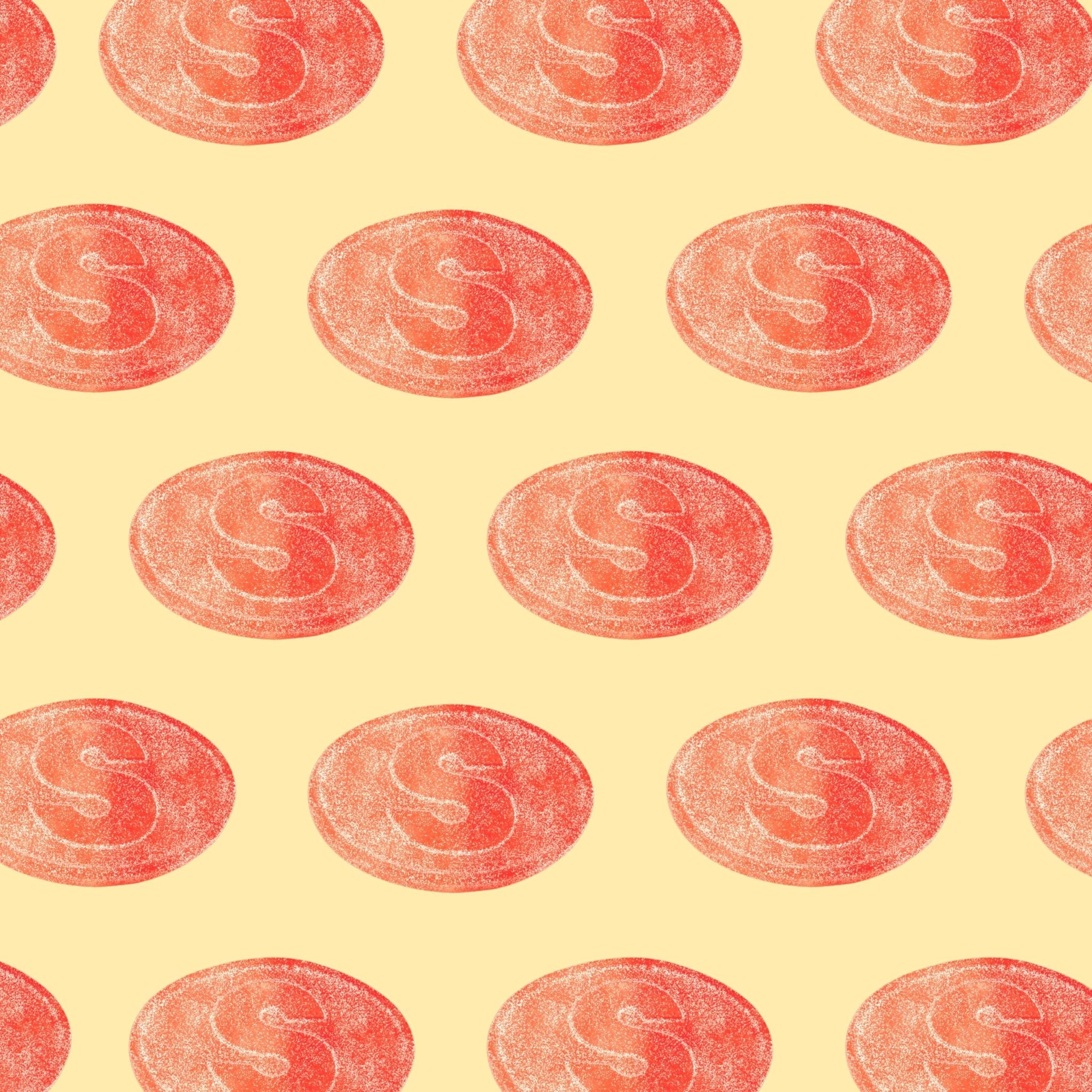 S Mark Sour Peach Pattern Swedish Candy