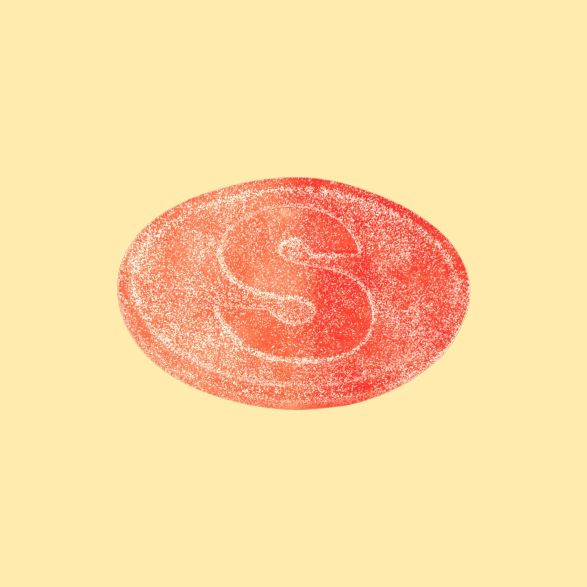 S Mark Sour Peach Pattern Swedish Candy Single