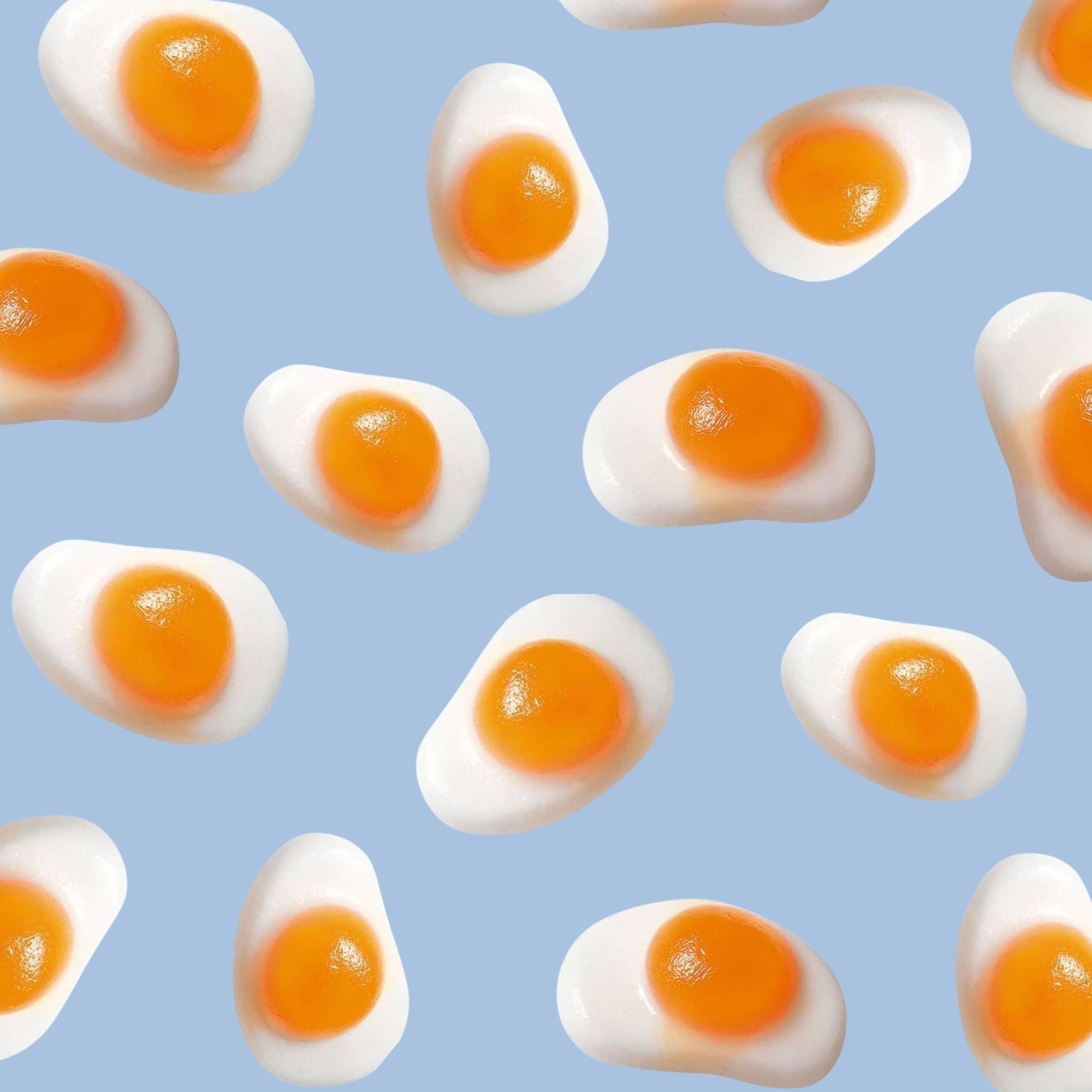 Flat Lay Vidal Mini Fried Eggs Swedish Pick and Mix Candy