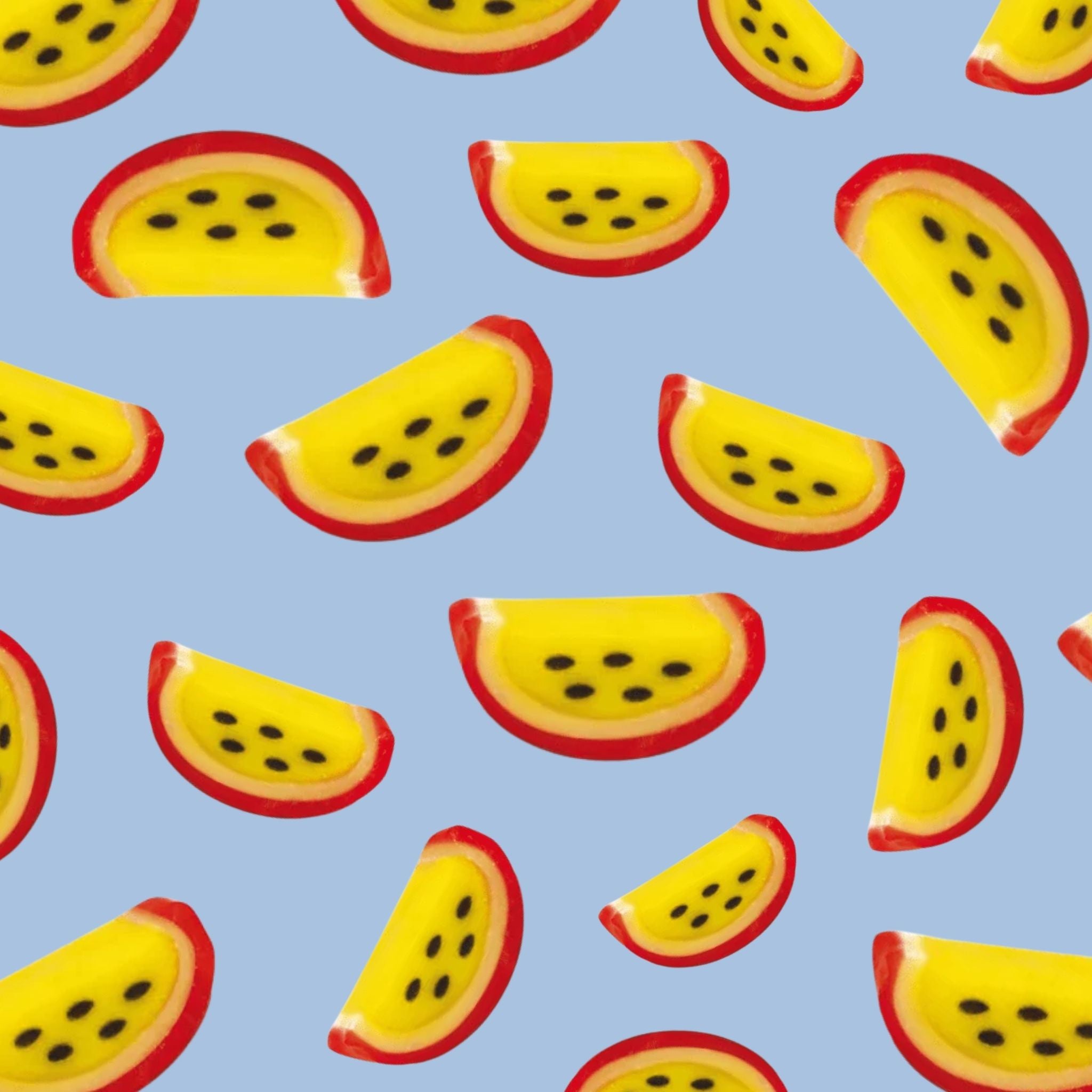 Flat Lay Vidal Passion Fruit Slices Swedish Pick and Mix Candy